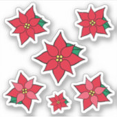 Weihnachtspoinsettias Variety Stickers Aufkleber (Vorderseite)
