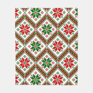 Weihnachtspoinsettie Fleecedecke