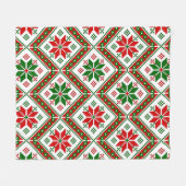 Weihnachtspoinsettie Fleecedecke (Vorderseite (Horizontal))