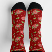 Weihnachtspoinsettie und heiliges Muster Socken (Oben)