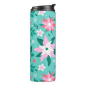 Weihnachtspoinsettie und heiliges Muster Thermosbecher (Nach links gedreht)