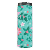 Weihnachtspoinsettie und heiliges Muster Thermosbecher (Rückseite)