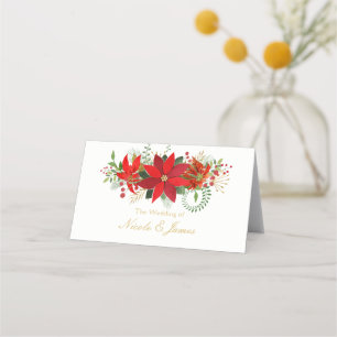 Weihnachtspoinsettie Winterhochzeit Feiertagsfeier Platzkarte