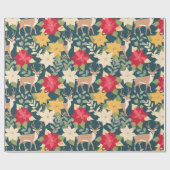 Weihnachtspoinsettiengewächse Geschenkpapier (Flach)