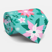 Weihnachtspoinsettienmuster Krawatte (Gerollt)