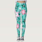 Weihnachtspoinsettienmuster Leggings (Vorderseite)