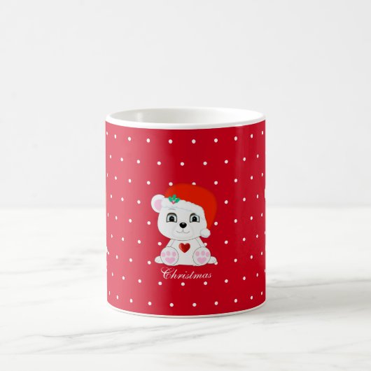 Weihnachtspolar auf Rot Kaffeetasse (Mittel)