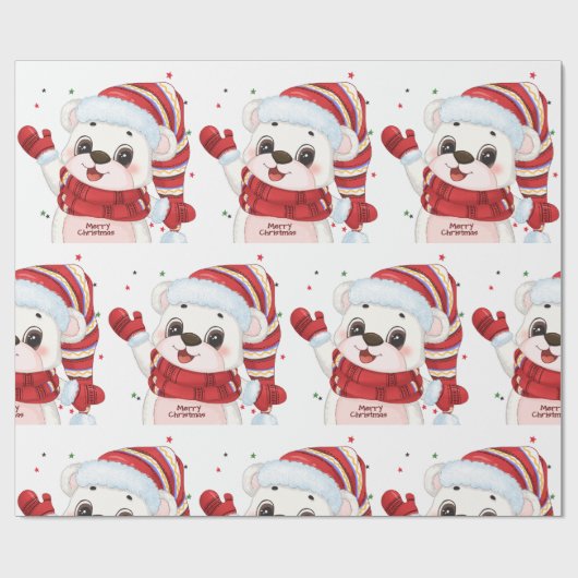 Weihnachtspolar Geschenkpapier (Flach)