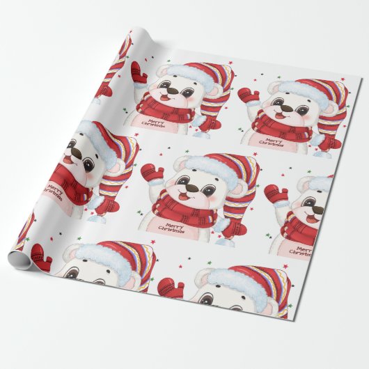 Weihnachtspolar Geschenkpapier (Ungerollt)