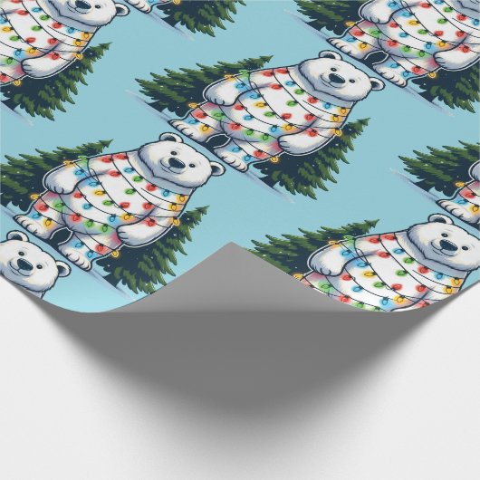 Weihnachtspolar Geschenkpapier (Ecke)
