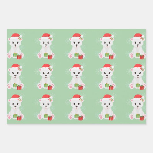 Weihnachtspolar Geschenkpapier Set (Vorderseite)