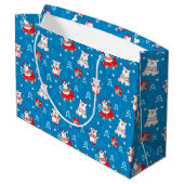 Weihnachtspolar Große Geschenktüte (Rückseite Schrägansicht)