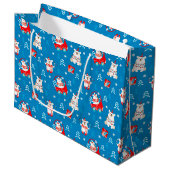 Weihnachtspolar Große Geschenktüte (Vorderseite Schrägansicht)