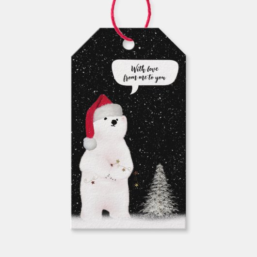 Weihnachtspolar im Schneeflocken Geschenkanhänger (Vorderseite)