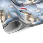 Weihnachtspolar mit Santa Cap Geschenkpapier (Rolleneckpunkt)