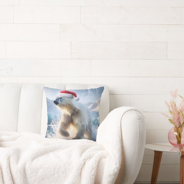 Weihnachtspolar mit Santa Cap Kissen (Liege)