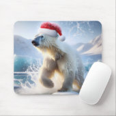 Weihnachtspolar mit Santa Cap Mousepad (Mit Mouse)