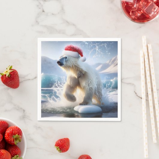 Weihnachtspolar mit Santa Cap Serviette (Beispiel)