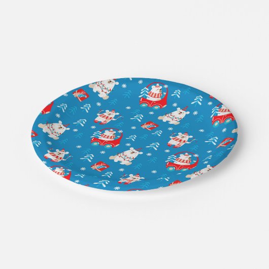 Weihnachtspolar Pappteller (Schrägansicht)