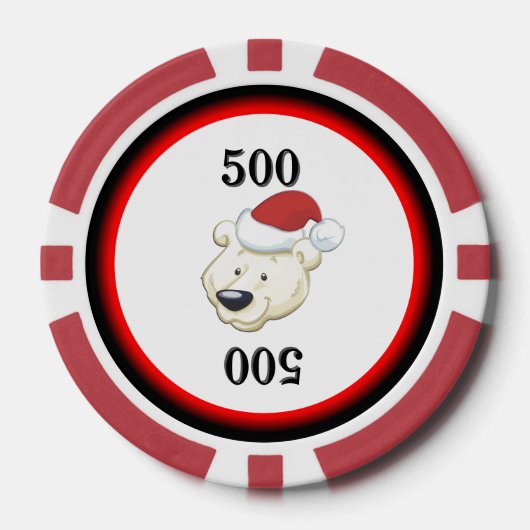 Weihnachtspolar Pokerchips (Vorderseite)