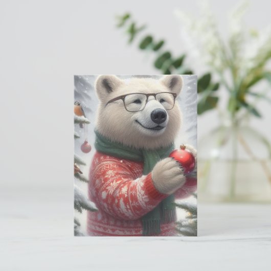 Weihnachtspolar Postkarte (Stehend Vorderseite)