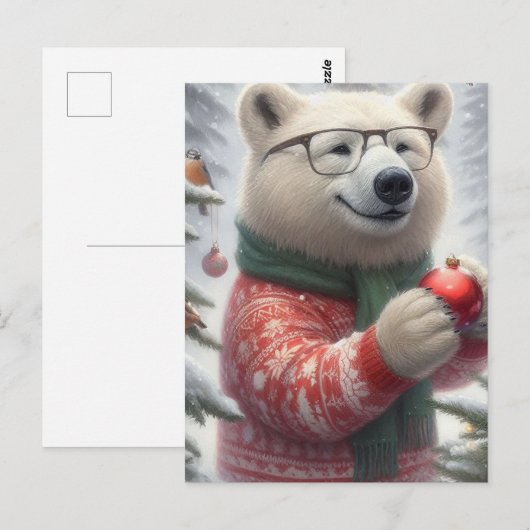 Weihnachtspolar Postkarte (Vorne/Hinten)