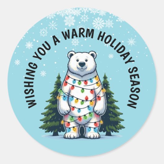 Weihnachtspolar Runder Aufkleber (Vorderseite)