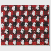 Weihnachtspolarbär auf Buffalo Kariert Geschenkpapier (Flach)