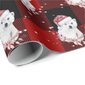 Weihnachtspolarbär auf Buffalo Kariert Geschenkpapier (Rolleneckpunkt)