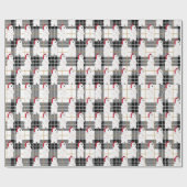 Weihnachtspolarbär auf Tartan Kariert Geschenkpapier (Flach)
