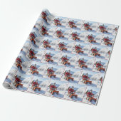 Weihnachtspolarbär, der einen Schneefräser schiebt Geschenkpapier (Ungerollt)