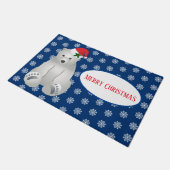 Weihnachtspolarbär Doormat Fußmatte (Schrägansicht)