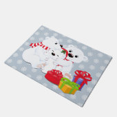 Weihnachtspolarbär Doormat Fußmatte (Schrägansicht)