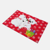 Weihnachtspolarbär Doormat Fußmatte (Schrägansicht)