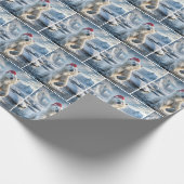 Weihnachtspolarbär in arktischem Wasser Geschenkpapier (Ecke)