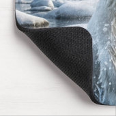 Weihnachtspolarbär in arktischem Wasser Mousepad (Ecke)