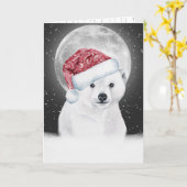 Weihnachtspolarbär in der Schneeflockenkarte Karte (Gelbe Blume)