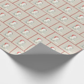 Weihnachtspolarbär in Schneeflocken Geschenkpapier (Ecke)