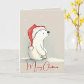 Weihnachtspolarbär in Schneeflocken Karte (Gelbe Blume)
