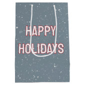 Weihnachtspolarbär in Schneeflocken Mittlere Geschenktüte (Rückseite)