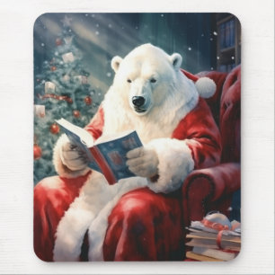 Weihnachtspolarbär lesend mousepad