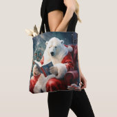 Weihnachtspolarbär lesend tasche (Von Nahem)