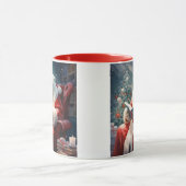 Weihnachtspolarbär lesend tasse (Zentrum)