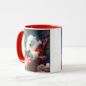 Weihnachtspolarbär lesend tasse (Vorderseite Links)
