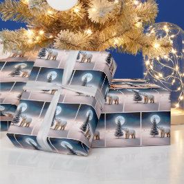 Weihnachtspolarbär mit Baum Geschenkpapier