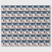 Weihnachtspolarbär mit Baum Geschenkpapier (Flach)