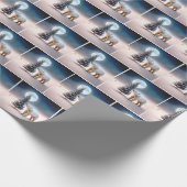 Weihnachtspolarbär mit Baum Geschenkpapier (Ecke)