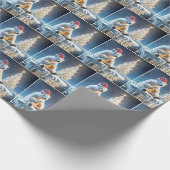 Weihnachtspolarbär mit Bier Geschenkpapier (Ecke)