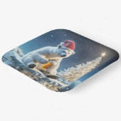 Weihnachtspolarbär mit Bier Pappteller (Gewinkelt)