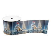 Weihnachtspolarbär mit Bier Satinband (Spule)